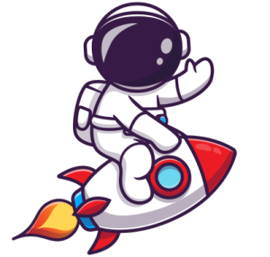 imagem de um astronauta sentado em cima de um foguete